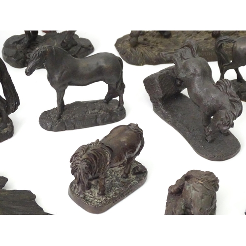 147 - A quantity of Heredities etc. cast model animals to include Welsh Pony, Fell Pony, Shetland Mare, Da... 