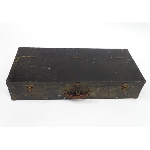 193 - An early to mid 20thC Carpenter's toolbox, containing a quantity of woodworking tools including an A... 