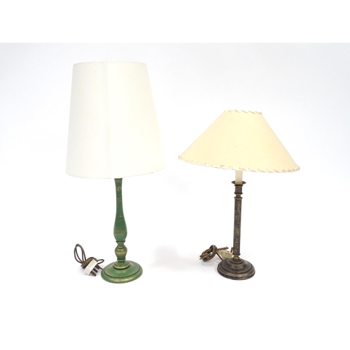 238 - Two modern table lamps with shades, the largest approx. 28 1/2