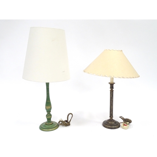 238 - Two modern table lamps with shades, the largest approx. 28 1/2