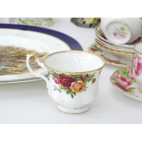 240 - Assorted ceramics to include Royal Albert tea wares in the pattern Old Country Roses and Old English... 