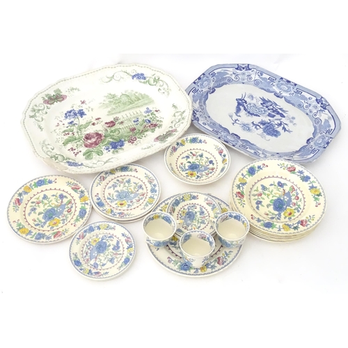 258 - A quantity of assorted Masons Ironstone wares in the Regency pattern to include plates, dishes, cups... 