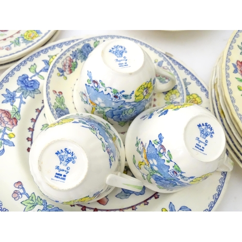 258 - A quantity of assorted Masons Ironstone wares in the Regency pattern to include plates, dishes, cups... 