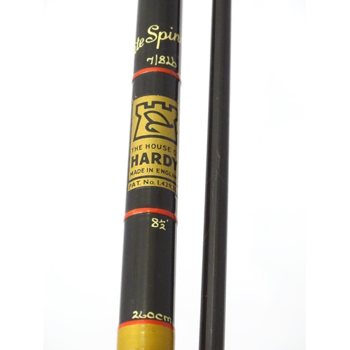 290 - Fishing : a c1970s Hardy's 8 1/2' two-piece 'Fibalite Spinning' rod, with Hardy's cloth case.