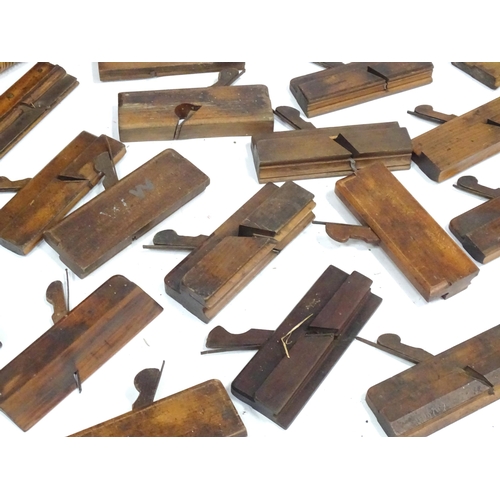 294 - A quantity of Carpentry / Woodworking moulding and rebate planes , variously marked and including ex... 