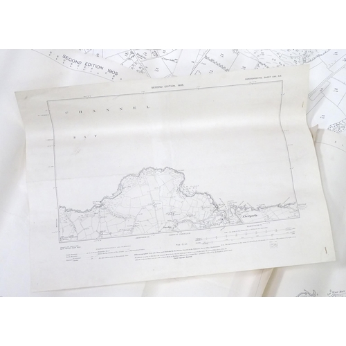 311 - A quantity of early 20thC 1:2500 Ordnance Survey maps, area of Aberporth , Cardigan (Ceredigion), Wa... 