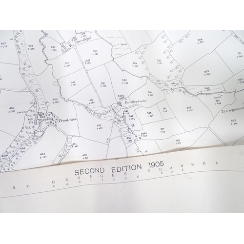 311 - A quantity of early 20thC 1:2500 Ordnance Survey maps, area of Aberporth , Cardigan (Ceredigion), Wa... 