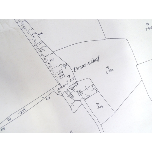 311 - A quantity of early 20thC 1:2500 Ordnance Survey maps, area of Aberporth , Cardigan (Ceredigion), Wa... 