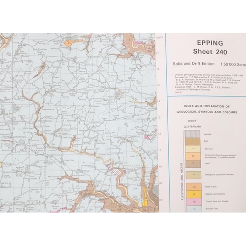 312 - A quantity of 20thC British Geographical Survey maps including photographic reprints, areas includin... 