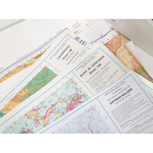 312 - A quantity of 20thC British Geographical Survey maps including photographic reprints, areas includin... 