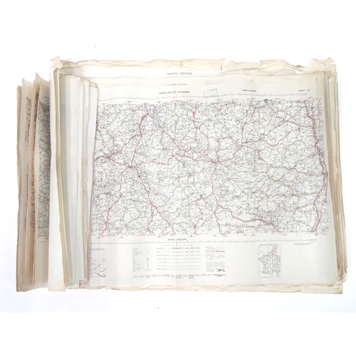 319 - A quantity of 1941 & 1943 War Office photographic reprints of 1939 Michelin maps of France, each tit... 