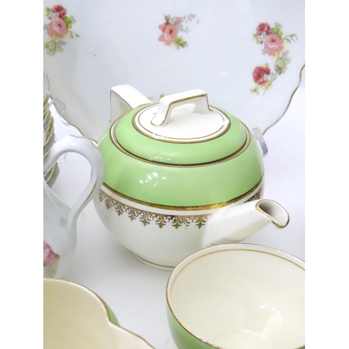 332 - A quantity of assorted tea wares etc. to include tea cups, saucers, teapot, milk jug, sugar bowl, ca... 