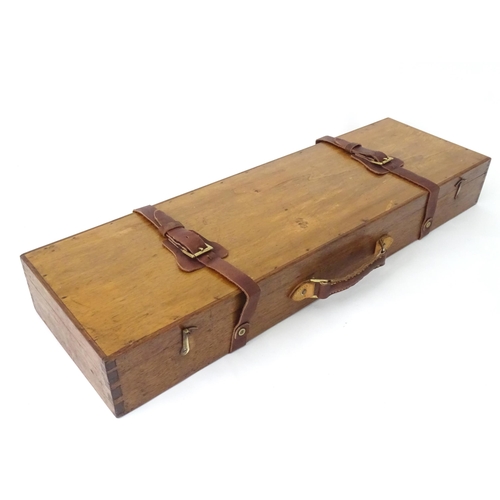 441 - A hand-built gun motor case, constructed from oak with fitted interior and provision for a side by s... 