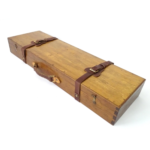 441 - A hand-built gun motor case, constructed from oak with fitted interior and provision for a side by s... 