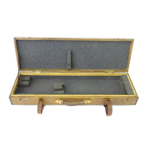 441 - A hand-built gun motor case, constructed from oak with fitted interior and provision for a side by s... 