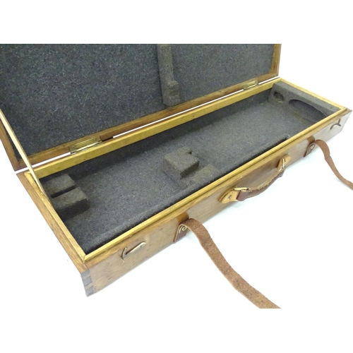 441 - A hand-built gun motor case, constructed from oak with fitted interior and provision for a side by s... 