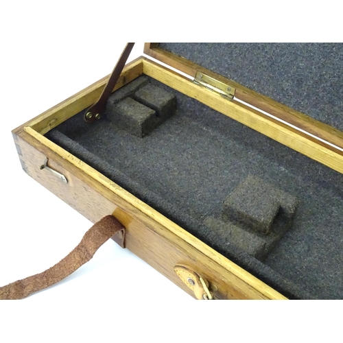 441 - A hand-built gun motor case, constructed from oak with fitted interior and provision for a side by s... 