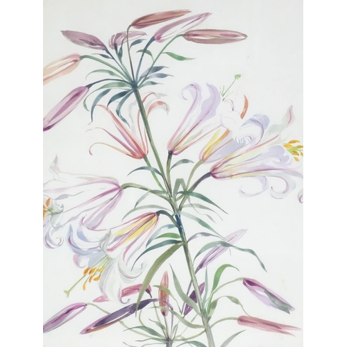 468 - Two watercolours by Elizabeth Jane Lloyd (1928-1995) comprising a still life study with flowers in a... 