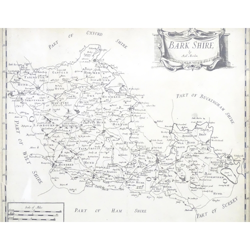 480 - Two 20thC engraved maps to include a map of Buckinghamshire after John Ellis, and a map of Berkshire... 