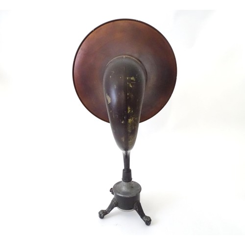 393 - A Burndept (1921-1931) Ethovox radio loudspeaker, formed as a gramophone horn with cast metal tripod... 