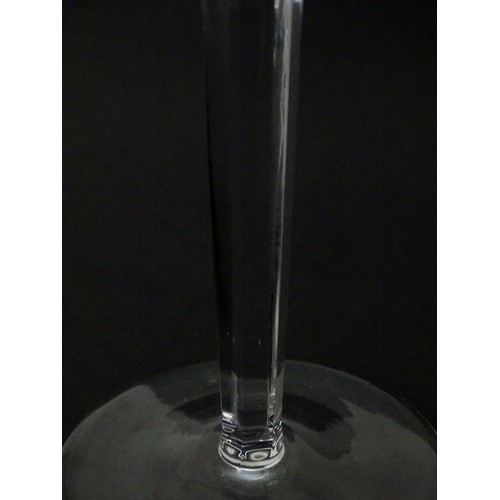 368 - A Tyrone Crystal pedestal wine glass, with indented roundel and wave decoration, hexagonal stem and ... 