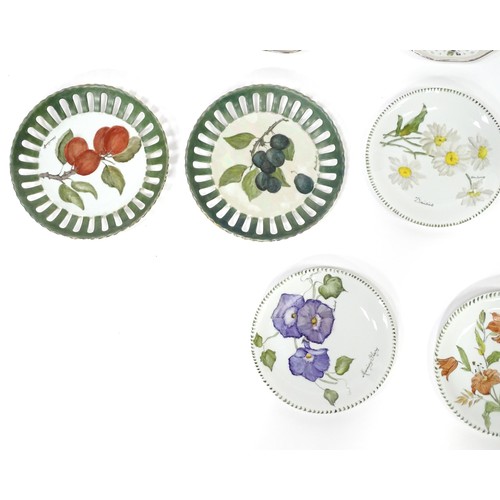 184 - A quantity of Continental dessert wares with hand painted fruit / flower detail by Eileen Lucraft to... 