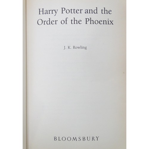 399 - Books: Six Harry Potter books, comprising Harry Potter and the Philosopher's Stone, Harry Potter and... 