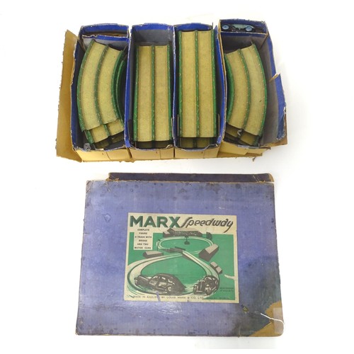 263 - Toy: Marx Speedway tin plate car and track game. Boxed