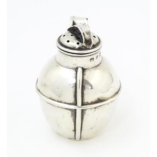 342 - A Victorian silver pepper modelled as a Guernsey cream pot, hallmarked Birmingham 1898, maker Abraha... 