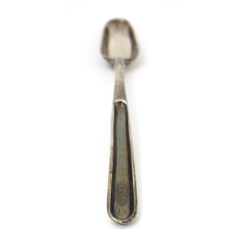 345 - A Geo II silver marrow scoop hallmarked London 1759, maker Ebenezer Coker. Approx. 8 1/2