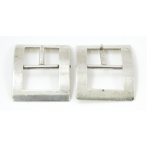 346 - A pair of Victorian silver shoe buckles hallmarked Birmingham 1867, maker George Unite. Approx. 1 3/... 