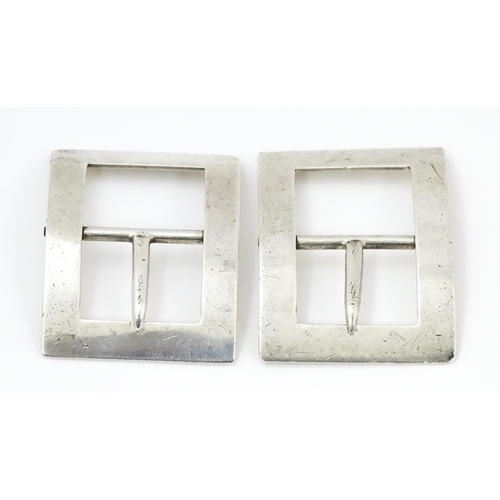 346 - A pair of Victorian silver shoe buckles hallmarked Birmingham 1867, maker George Unite. Approx. 1 3/... 