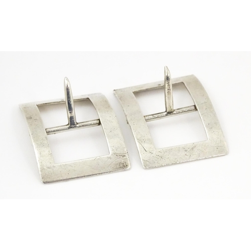 346 - A pair of Victorian silver shoe buckles hallmarked Birmingham 1867, maker George Unite. Approx. 1 3/... 