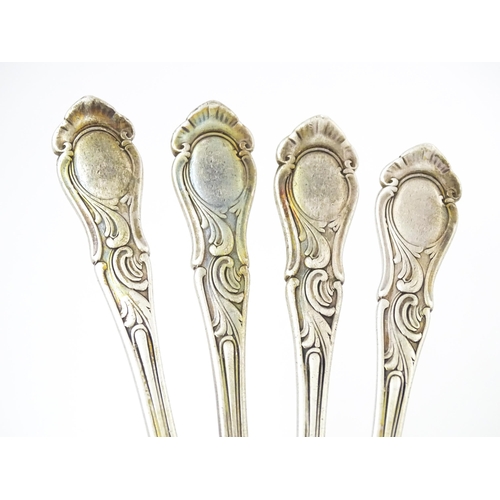 369 - Four silver forks hallmarked Birmingham 1898 / 1899, maker Elkington & Co. Ltd. Approx. 7