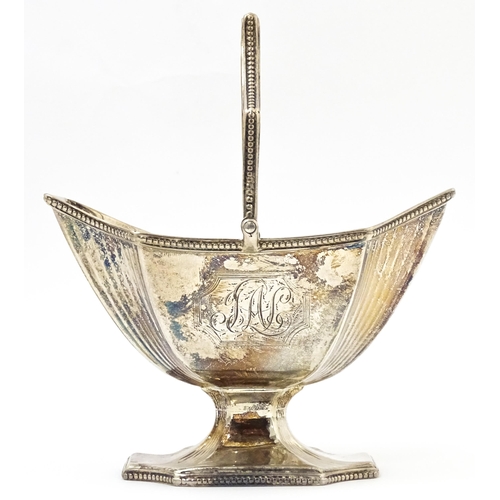 442 - A Geo III silver sugar basket hallmarked London 1789. Approx. 6