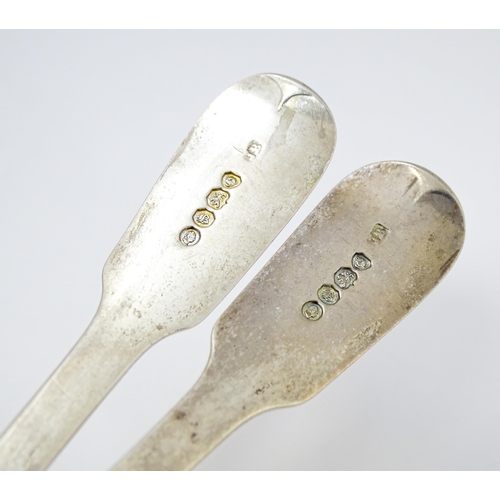 458 - A pair of silver Fiddle pattern sauce ladles, hallmarked London 1837, maker James Beebe. Approx. 7