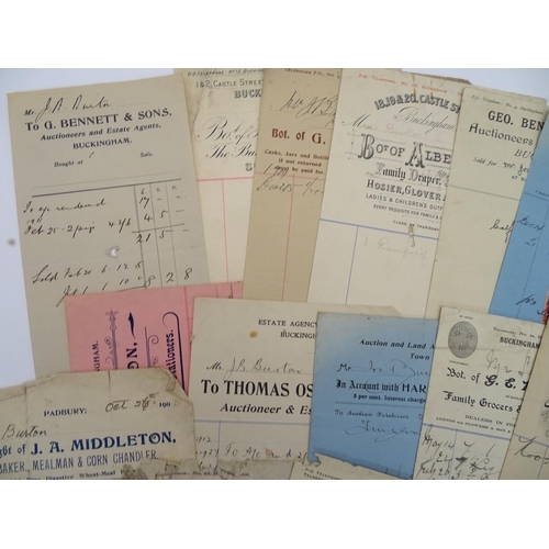 1548 - Buckinghamshire local interest: A quantity of early 20thC bill heads / bills of sale, including J. H... 