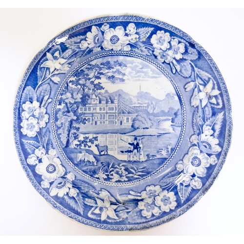 101 - A Henshall & Co. blue and white plate in the Audley End pattern. Approx. 10