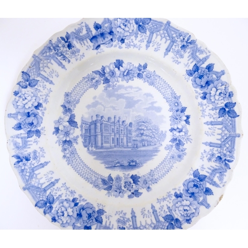 102 - A Mason's Ironstone blue and white plate in the The Provost's Lodge, King's College, Cambridge patte... 