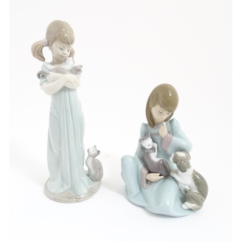 117 - Two Lladro figural groups comprising Cap Nap no. 5640, and Don't Forget Me, no. 5743. With boxes. La... 