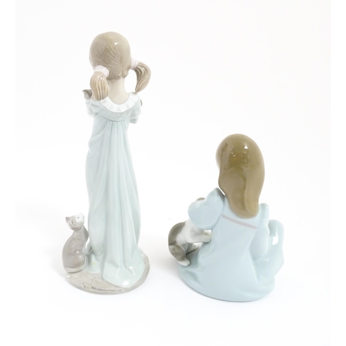 117 - Two Lladro figural groups comprising Cap Nap no. 5640, and Don't Forget Me, no. 5743. With boxes. La... 