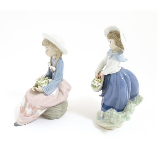 118 - Two Lladro figural group comprising Pretty & Prim no. 5554, and Pretty Pickings no. 5222. With boxes... 