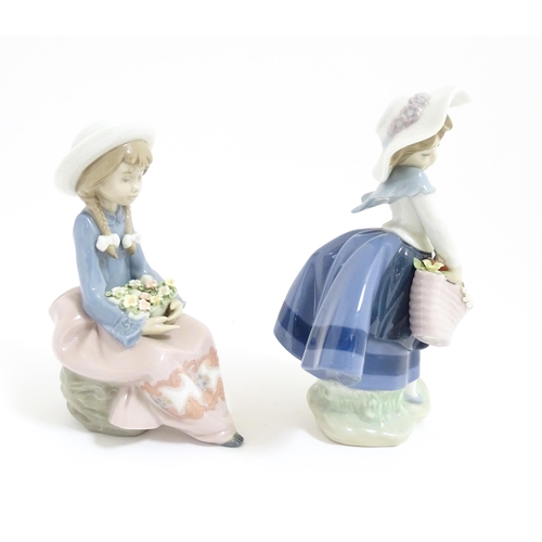 118 - Two Lladro figural group comprising Pretty & Prim no. 5554, and Pretty Pickings no. 5222. With boxes... 