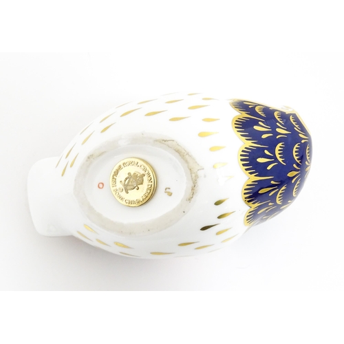 171 - A Royal Crown Derby paperweight modelled as an owl. With gold stopper. Approx. 3