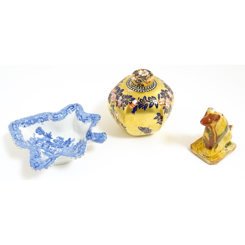 207 - Three ceramic items to include a Coalport pot and cover with gilt ground decorated with flowers, fol... 