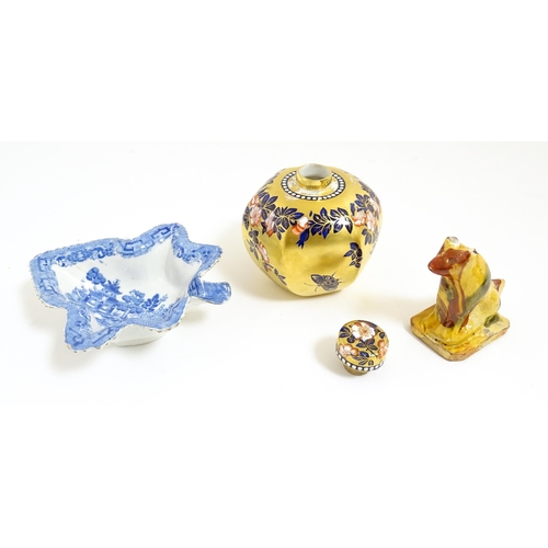 207 - Three ceramic items to include a Coalport pot and cover with gilt ground decorated with flowers, fol... 