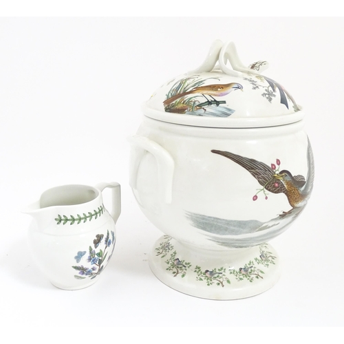 231 - A quantity of Portmeirion items to include a soup tureen, ladle and collectors plate in the Birds of... 