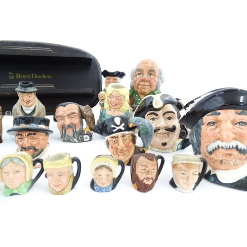 237 - A quantity of assorted Royal Doulton character / Toby jugs to include Sairey Gamp, Captain Ahab, She... 