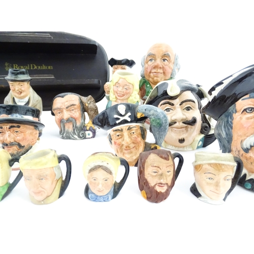 237 - A quantity of assorted Royal Doulton character / Toby jugs to include Sairey Gamp, Captain Ahab, She... 