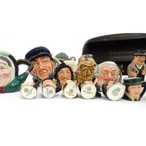 237 - A quantity of assorted Royal Doulton character / Toby jugs to include Sairey Gamp, Captain Ahab, She... 